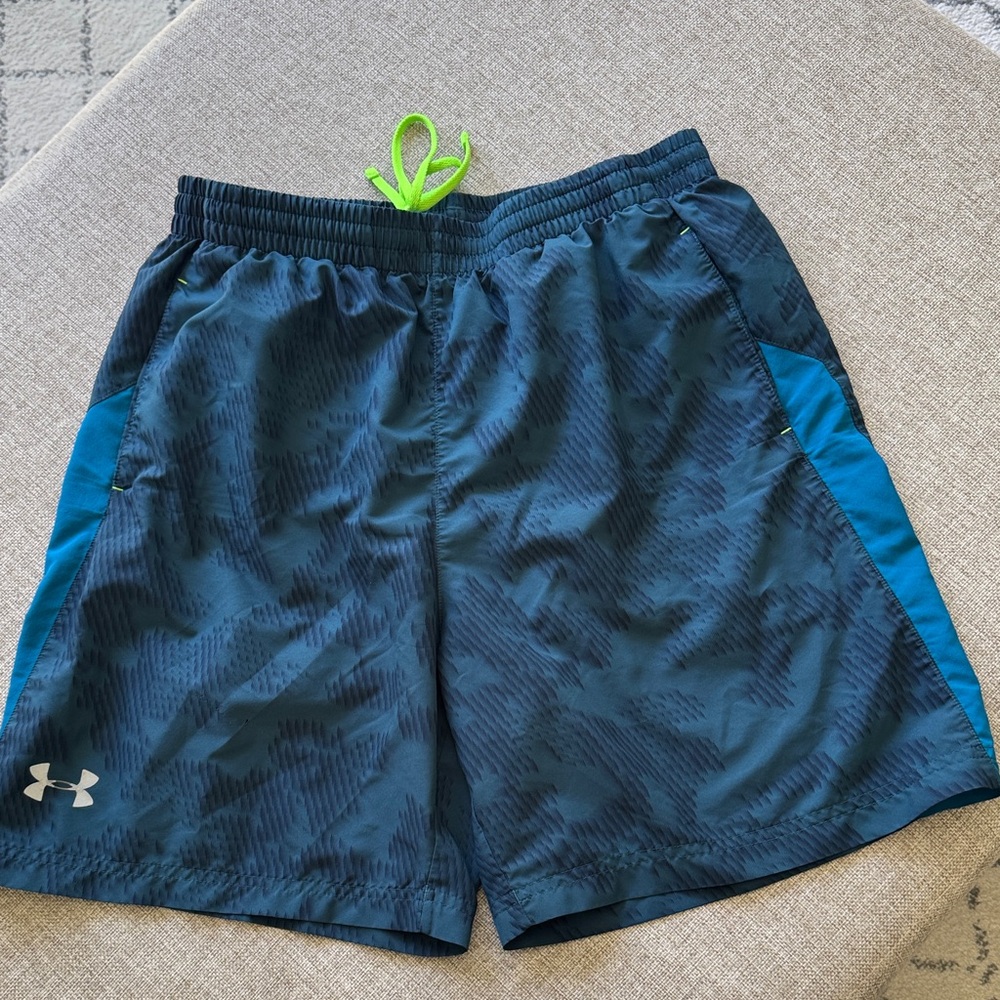 Under Armour Men's Navy and Teal Athletic Shorts size M